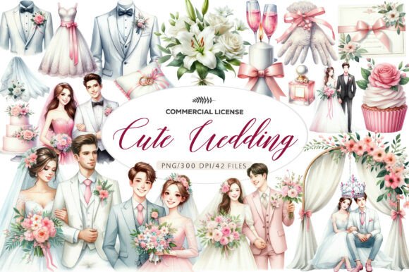 Adorable Cute Wedding Clipart for Your Creative Projects
