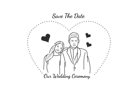 Charming Sweet Illustration Wedding Couple for Designers