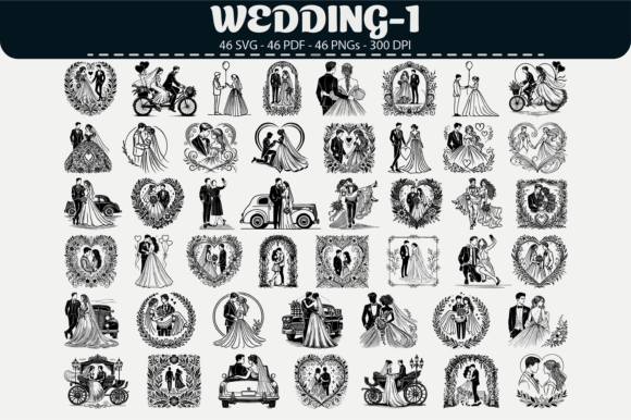 Elegant Wedding Clipart: 46 Designs for Timeless Projects