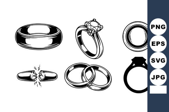 Elegant Wedding Ring Vectors for Timeless Designs