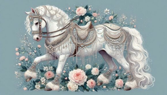 Pearl Wedding Horse: A Timeless Equestrian Design Asset