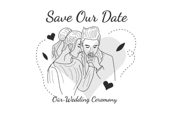 Sweet Kiss Illustration Wedding: A Customizable Vector for Your Brand