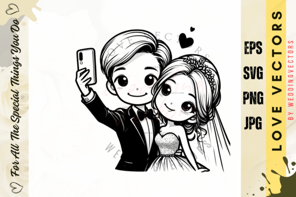 Timeless Romance: The C3226 Wedding Couple and Love Vectors
