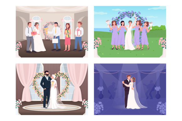 Wedding Celebration Illustration Set: Your Go-To Visual Toolkit