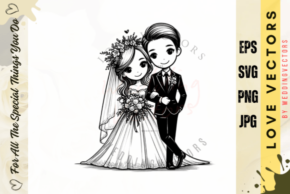 Wedding Couple and Love Vectors - C2359: Crafting Visual Romance