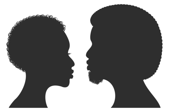 Wedding Couple Black Silhouettes: Africa in Modern Design