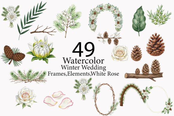 Winter Wedding Flowers Clipart: A Designer's Resource